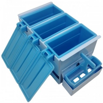 Coloração Hemato 3 - Suporte Para 3 cubas e 1 berço para 24 Lâminas Coloração Hemato 3 - Suporte Para 3 cubas e 1 berço para 24 Lâminas